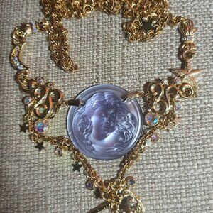 Kirks Folly  Purple Glass Dream Angel Necklace
